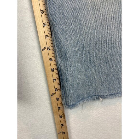 Zara High-Waisted Wide-Leg Light Blue Jeans Womens 6 Raw Hem READ - Picture 4 of 8